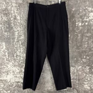 Briggs Petite Size 10P Career Preppy Minimalist Pants Black Flat Front Straight